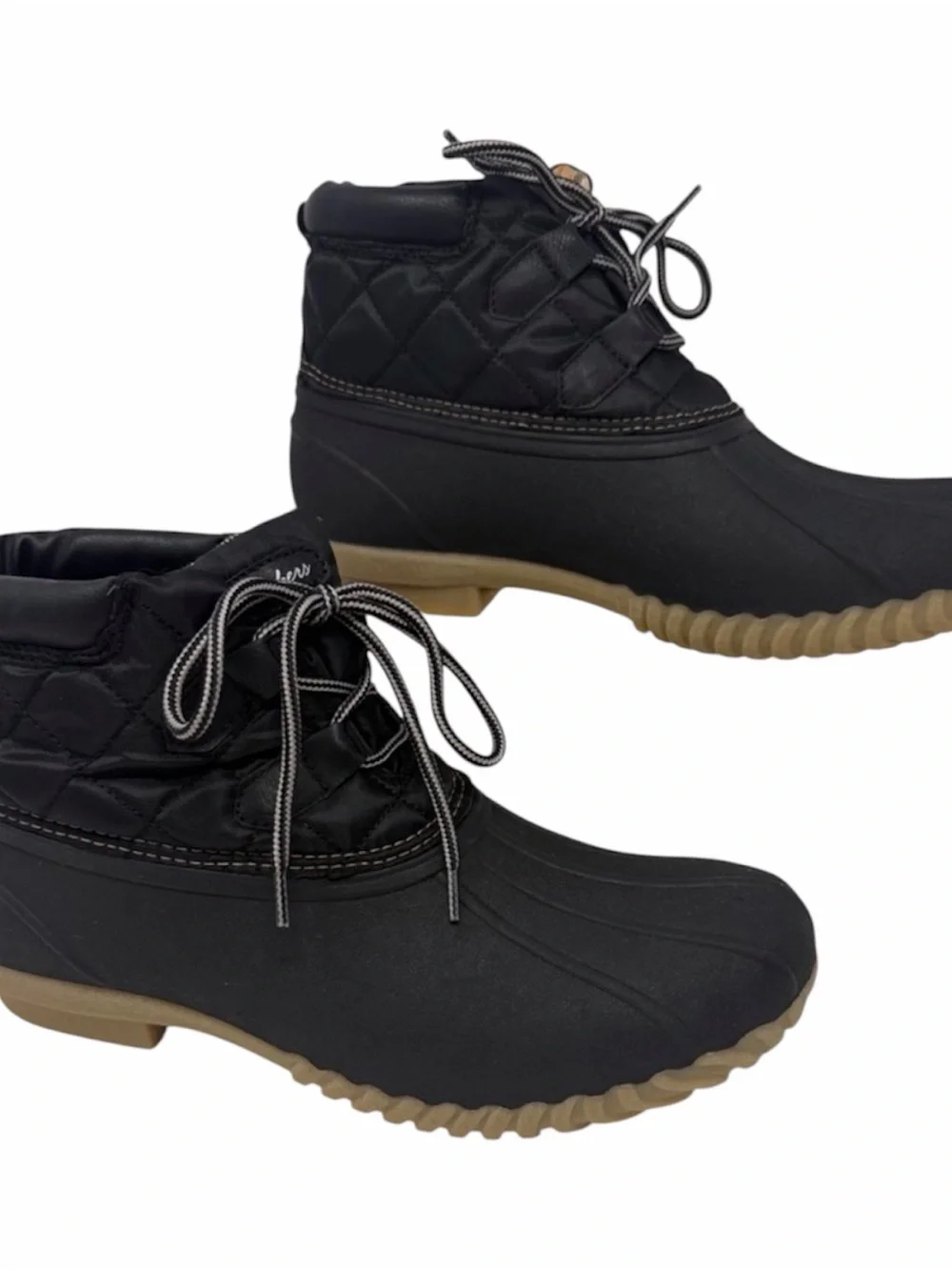Skechers Women's Hampshire Duck Ridge Black Quilted Lace-Up Duck Boots size 10